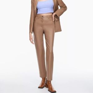 Aritzia Wilfred The Melina™ Pant Size 2 Vegan Leather High Waist Straight Leg